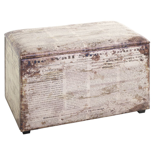 Welch Leather Storage Ottoman In Motif