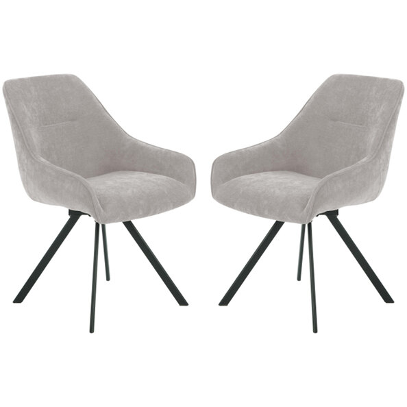 Westbrook Dark Oatmeal Fabric Dining Chairs in Pair