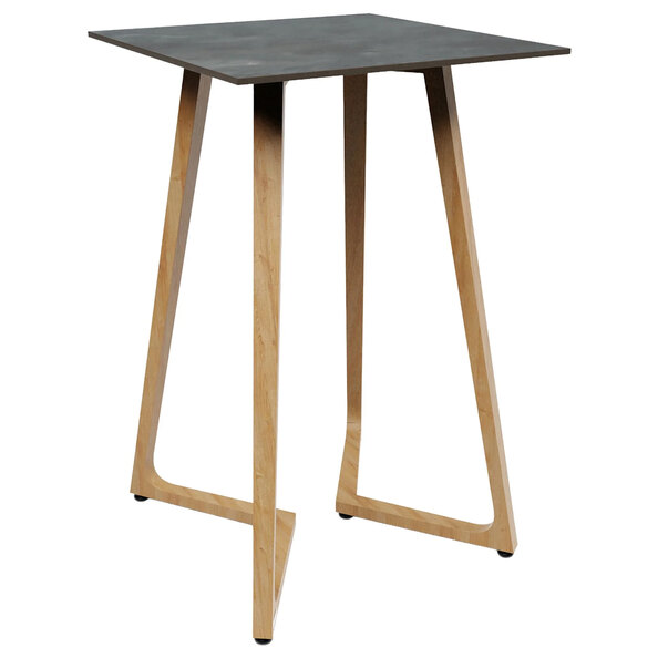 Wichita 12mm HPL Top Italian Stone Bar Table 70cm with Oak Legs