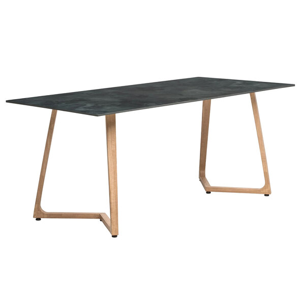 Wichita 12mm HPL Top Italian Stone Dining Table 180cm with Oak Legs
