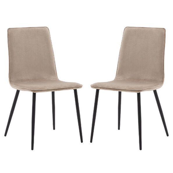 Wickham Taupe Fabric Dining Chairs In Pair
