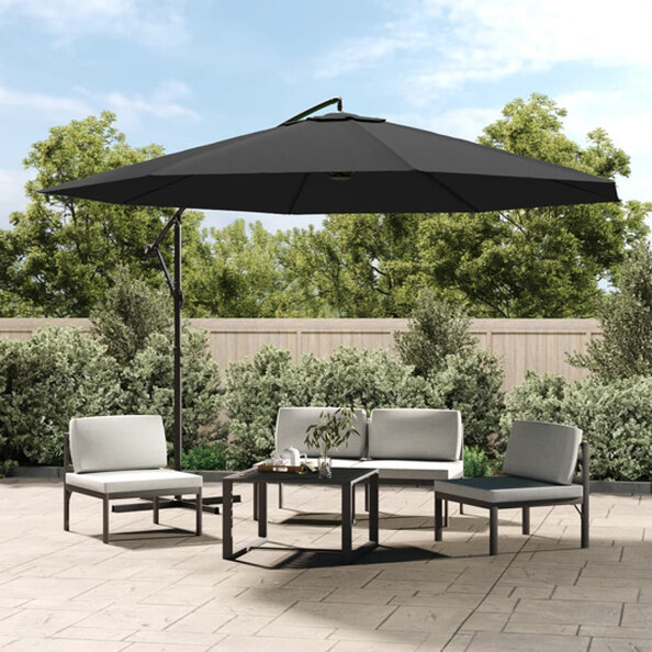 Wilder Cantilever 3.5m Polyester Fabric Parasol In Anthracite