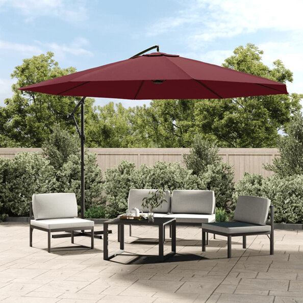 Wilder Cantilever 3.5m Polyester Fabric Parasol In Bordeaux Red