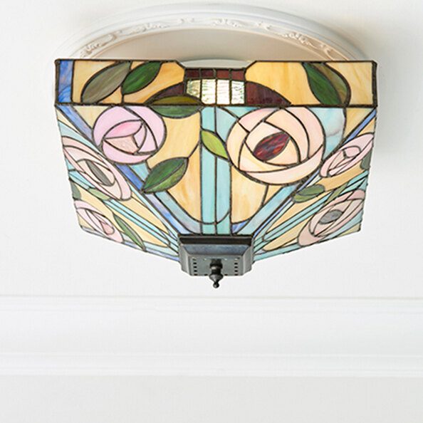 Willow 2 Lights Medium Flush Ceiling Light In Dark Bronze
