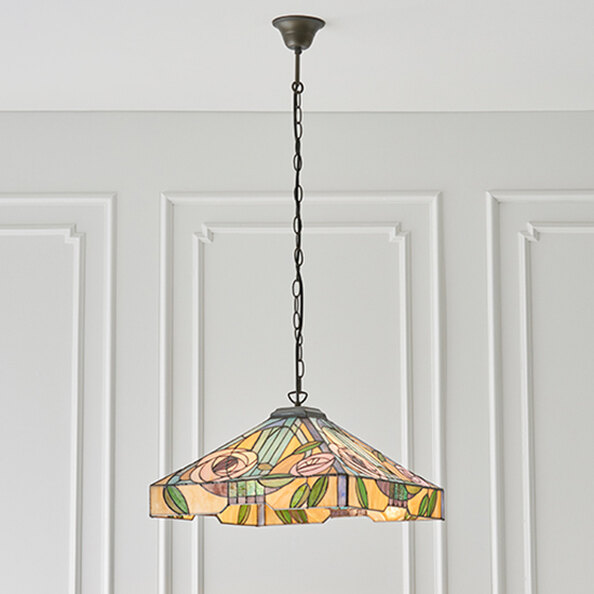 Willow 3 Lights Large Pendant Light In Dark Bronze