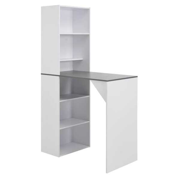 Winnie Wooden Bar Table With Cabinet In Grey And White