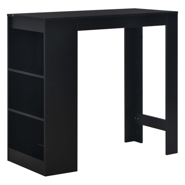 Winnie Wooden Bar Table With Shelf In Black