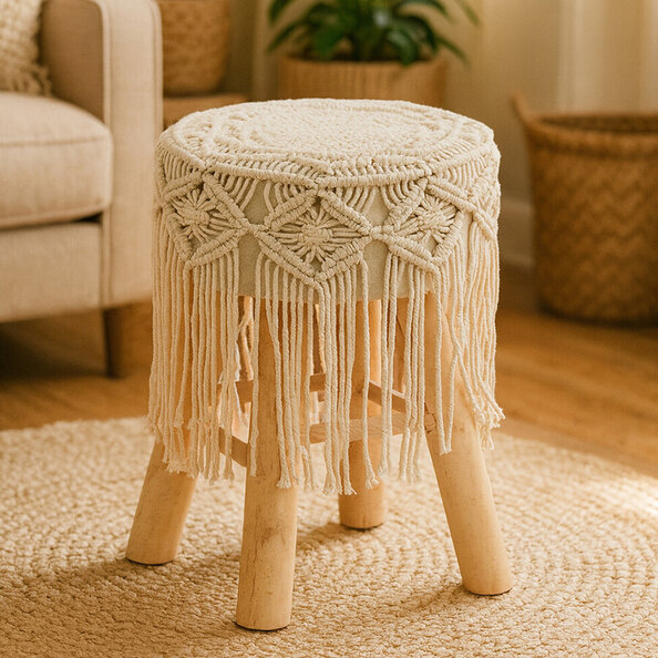 Wintora Weave Kids Stool in Cream