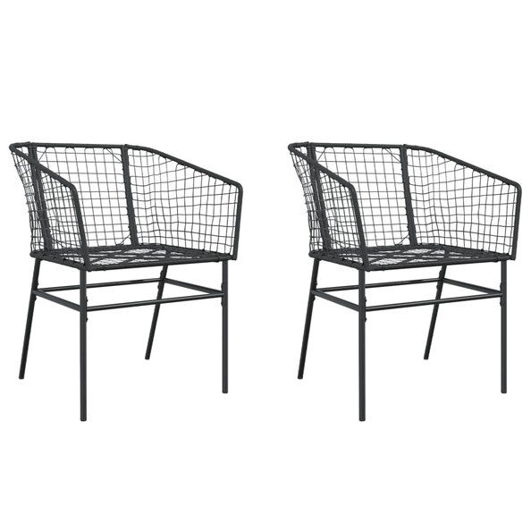 Xanvio Garden Black Poly Rattan Armchair in Pair