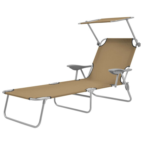 Xavien Outdoor Sun Lounger with Metal Frame in Taupe