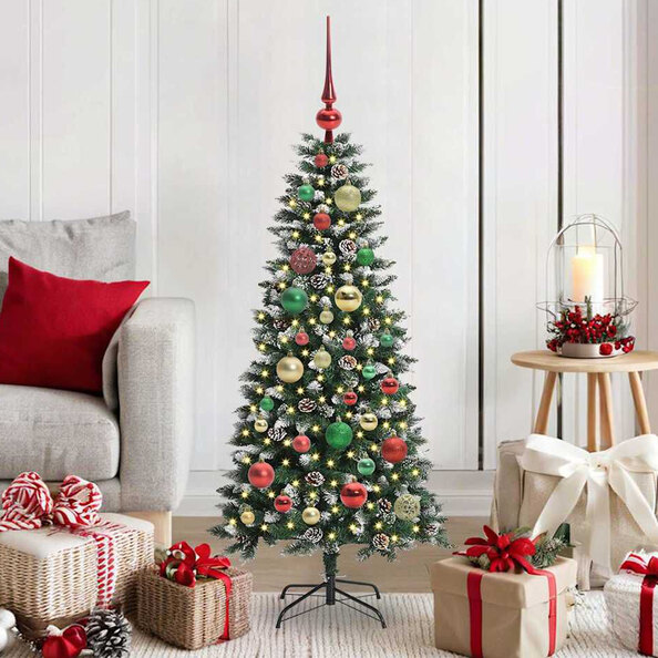 Xenia 120cm Artificial Christmas Tree With LED String And Baubles