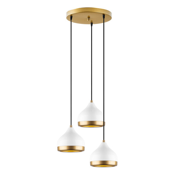 Yildo 3 Light Metal Drop Ceiling Pendant Light in White
