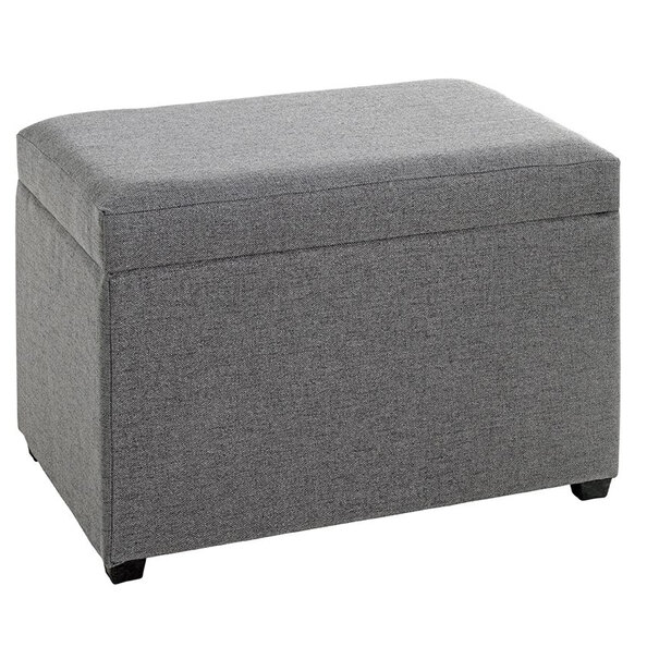 Zapopan Small Textile Fabric Storage Ottoman In Anthracite