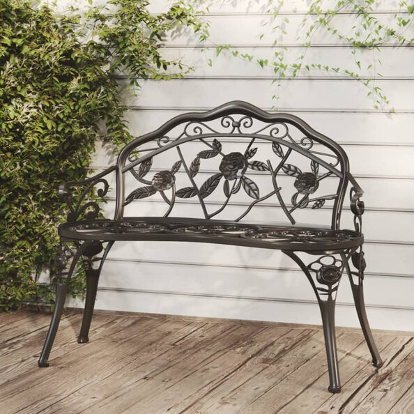 Zavino Outdoor Aluminium Seating Bench in Black