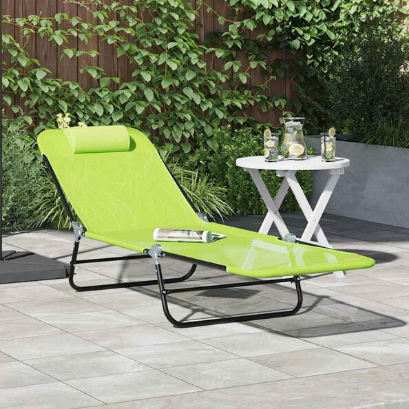 Zavira Garden Textilene Folding Sun Lounger in Green