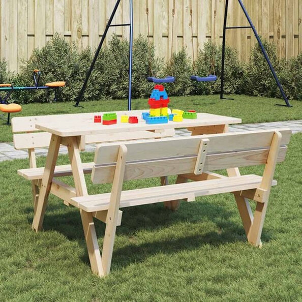 Zivelo Outdoor Solid Wood Picnic Table Set in Natural