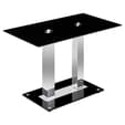 Jet Small Black Glass Dining Table With 4 Paris Grey Chairs_3