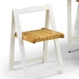 Saidi Natural And White Dining Table With 4 Folding Chairs