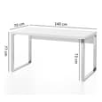 Sydney High Gloss Laptop Desk In White And Chrome Frame