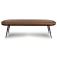 Aara Faux Leather Dining Bench With Metal Legs In Tan