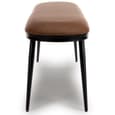 Aara Faux Leather Dining Bench With Metal Legs In Tan