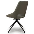 Aara Truffle Faux Leather Swivel Dining Chairs In Pair