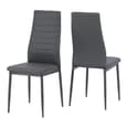 Aadi Clear Glass Dining Table With 4 Grey Leather Chairs