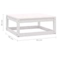 Abby Solid Pinewood 3 Piece Garden Lounge Set In White