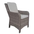 Abobo Grey Rattan Dining Armchairs With Cushions In Pair