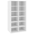 Acciai Wooden Shoe Storage Rack With 12 Shelves In White