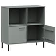 Adica Solid Wood Bookcase With 2 Doors In Grey