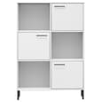 Adica Solid Wood Bookcase 3 Doors In White With Metal Legs