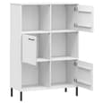 Adica Solid Wood Bookcase 3 Doors In White With Metal Legs
