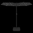 Aelia Fabric Double-Head Parasol In Anthracite With LED Lights