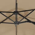 Aelia Fabric Double-Head Parasol In Taupe With LED Lights