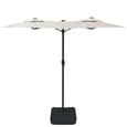Aelia Fabric Double-Head Parasol In White With LED Lights