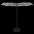 Aelia Fabric Double-Head Parasol In White With LED Lights