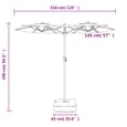 Aelia Fabric Double-Head Parasol In White With LED Lights