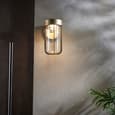 Afton Clear Glass Shade Bathroom Wall Light In Brushed Gold