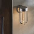 Afton Clear Glass Shade Bathroom Wall Light In Brushed Silver