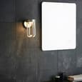 Afton Clear Glass Shade Bathroom Wall Light In Brushed Silver