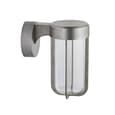 Afton Clear Glass Shade Bathroom Wall Light In Brushed Silver
