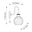 Afton Clear Ribbed Glass Shade Bathroom Wall Light In Brass