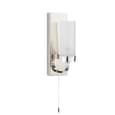 Afton Frosted Glass Shade Bathroom Wall Light In Chrome