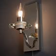 Afton Rectangular Crystal Pan Bathroom Wall Light In Chrome