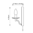 Afton Rectangular Crystal Pan Bathroom Wall Light In Chrome