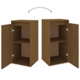 Akiva Wall Hung Solid Pinewood Entertainment Unit In Honey Brown