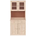 Akron Wooden Display Cabinet With 4 Doors Wide In Natural
