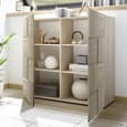 Aleta Wooden Highboard With 2 Doors In Sonoma Oak