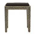 Algieba Square Fabric Stool With Black Wooden Legs